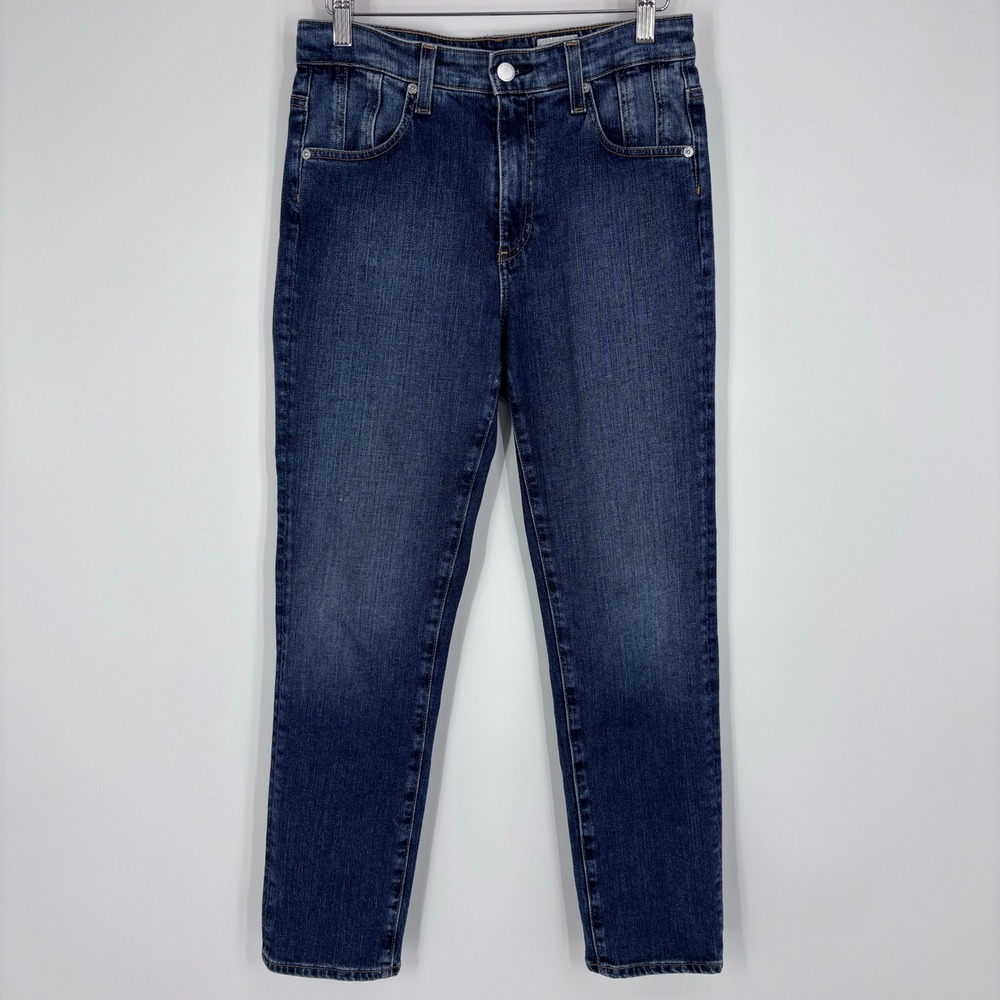 AG Adriano Goldschmied Paneled Isabelle High-Rise Straight Crop Jeans Women 27R